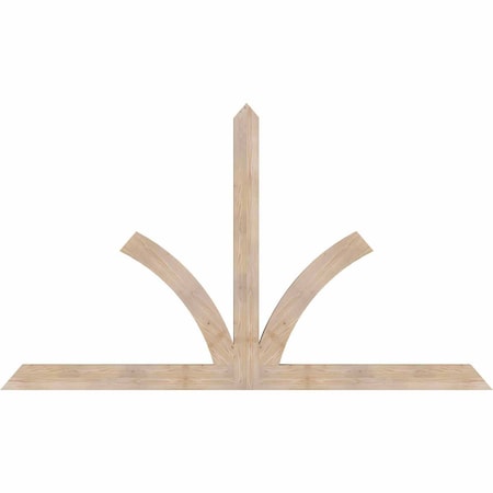 Ekena Millwork Richland Smooth Timber Gable Bracket, Douglas Fir, 108"W x 63"H x 3 1/2"D x 5 1/2"F, 14/12 Pitch GBW108X63X0406RIC00SDF